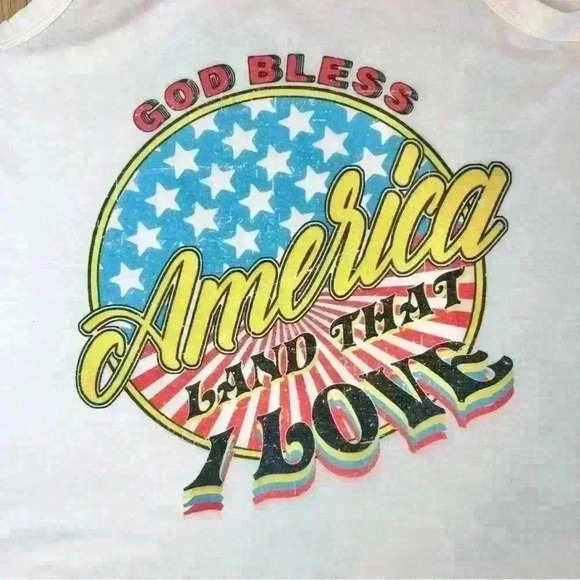 Phil Love Women’s Flowy God Bless America Sleeveless Tank Top Size Small - Picture 2 of 8